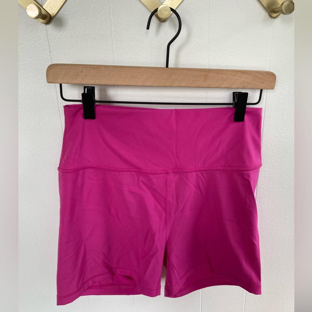 Bright Pink Crz Yoga Biker Shorts